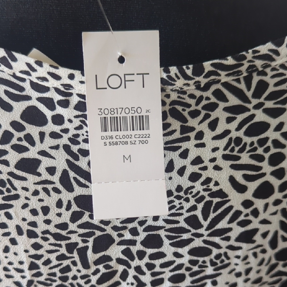 LOFT Monochrome Long Sleeve Dress - Picture 7 of 8